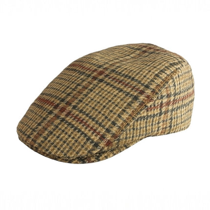 M&S Mark & Spencer Sartorial Brown Wool Plaid Checkered Newsboy Flat Cap Sz S-M