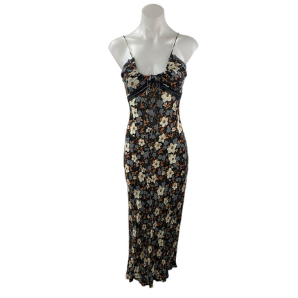 Free People Multicolor Floral Sleeveless Cami Camisole Maxi Bodycon Dress Sz XS