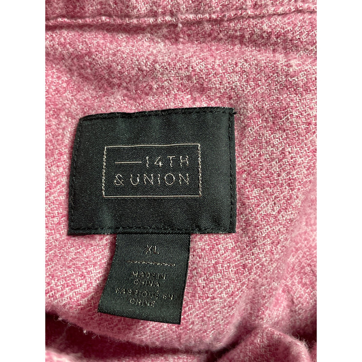 14th & Union Men's Pink Long Sleeve Chest Pocket Button Down Shirt Top Size XL