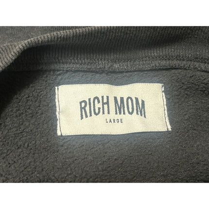 Rich Mom Women's Black Embroidered Logo Long Sleeve Sweatshirt Sweater Top Sz L