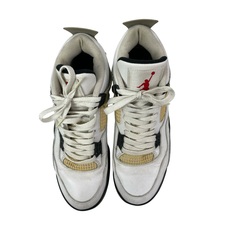 Nike Air Jordan 4 Retro Men's White Athletic Basketball Sneakers Shoes Size 9.5