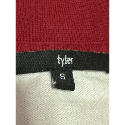 Tyler Men's Cream Red Colorblock Short Sleeve Collared Pocket Polo Shirt Top S