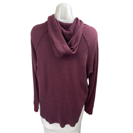 Aritzia Tna Purple Waffle Knit Long Sleeve Hooded Hoodie Sweater Sweatshirt Sz M