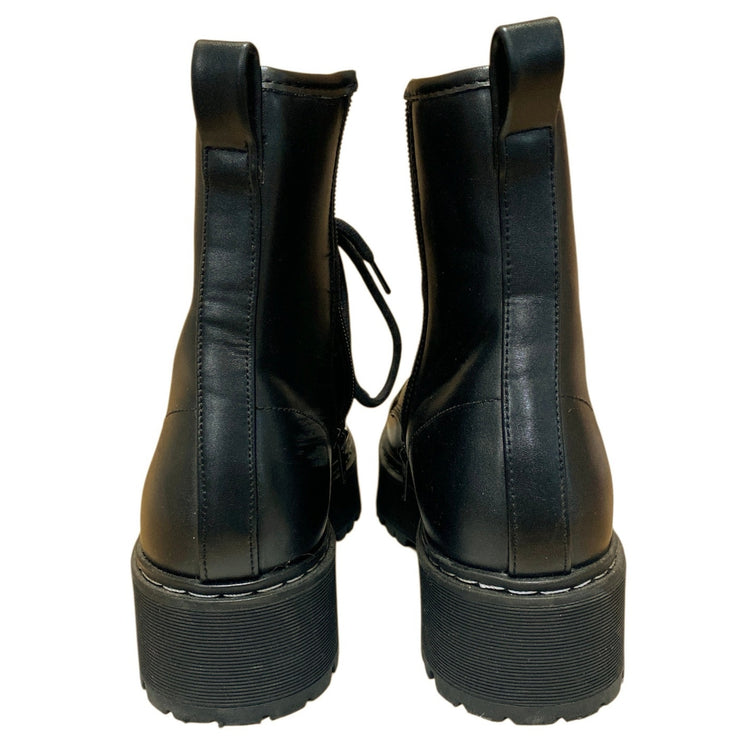 Steve Madden Bettyy Women's Black Lace Up Round Toe Platform Combat Boots Size 9