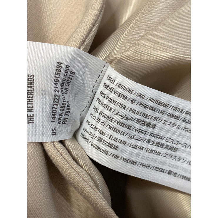 Abercrombie & Fitch Beige Long Sleeve Notch Collar Button Blazer Coat Jacket M