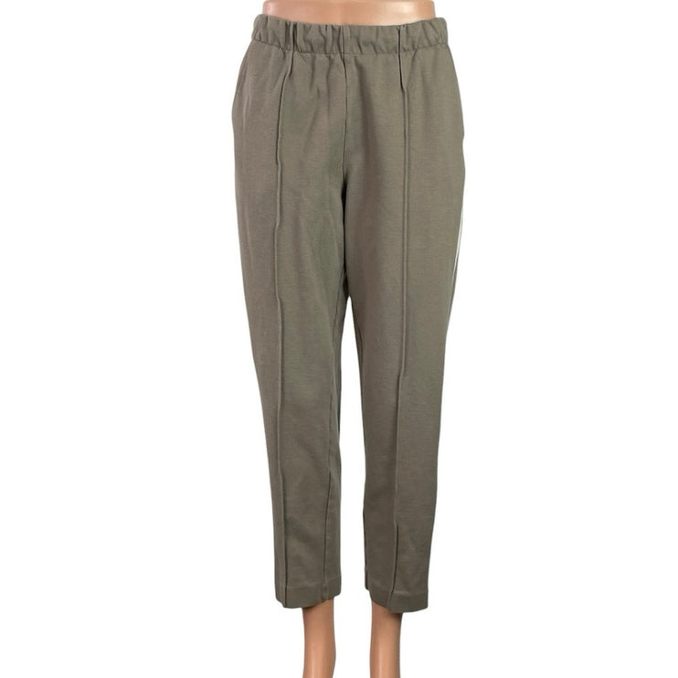 Everlane Women's Gray Striped Tapered High Rise Casual Trousers Pants Size S