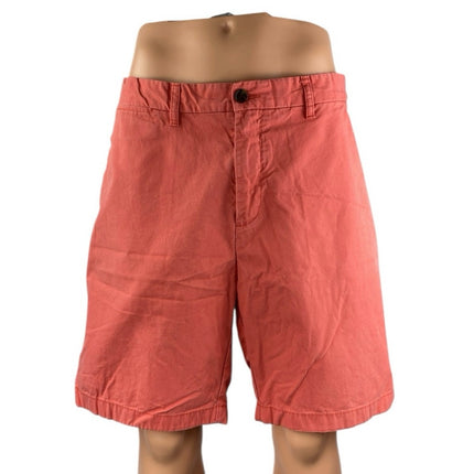 Tommy Hilfiger Men's Orange High Rise Wide Leg Chino Khaki Bermuda Shorts Sz 40