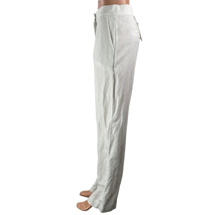 NEW Aritzia The Limitless Women's White High Rise Linen Wide Leg Trouser Pants 6