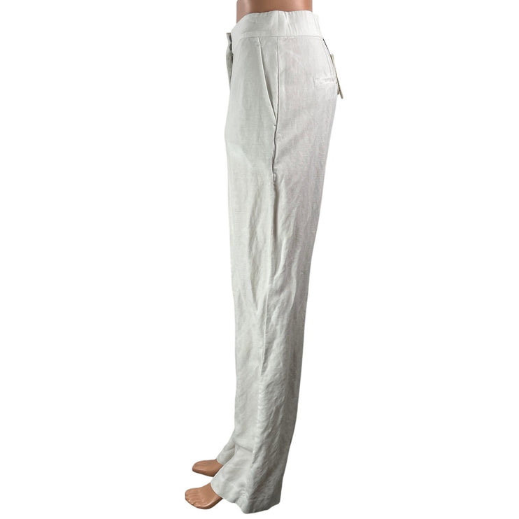 NEW Aritzia The Limitless Women's White High Rise Linen Wide Leg Trouser Pants 6
