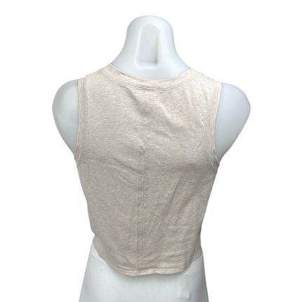Lululemon Time to Restore Cream Knit Sleeveless Tie Wrap Knot Crop Tank Top Sz 4