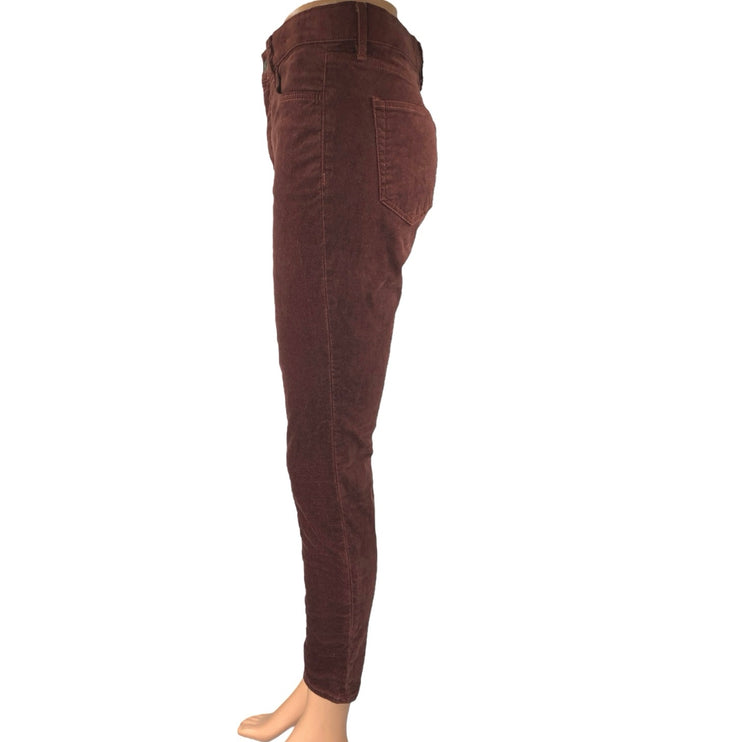 Ann Taylor Loft Women's Red Faux Suede High Waist Skinny Trousers Pants Size 27