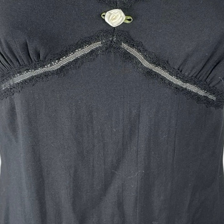 L.A. Hearts Black Lace Sleeveless V Neck Cami Camisole Slit Midi Slip Dress Sz S