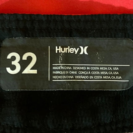 HURLEY Phantom Block Party Mens Pink Red Dye Stretch Tie Swim Board Shorts Sz 32