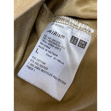 Uniqlo Men's Brown Crew Neck Short Sleeve Comfort Fit Basic Tee T-Shirt Top Sz L