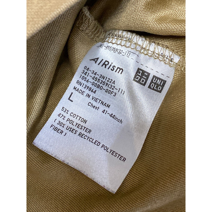 Uniqlo Men's Brown Crew Neck Short Sleeve Comfort Fit Basic Tee T-Shirt Top Sz L