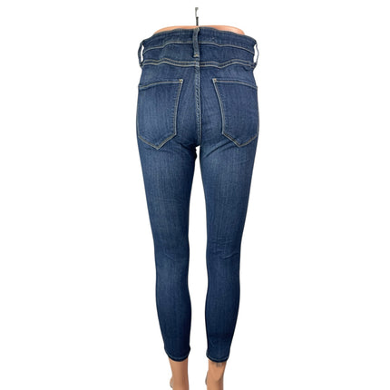 Hollister Blue High Rise Distressed Ripped Skinny Mom Denim Jeans Pants W28/ L26