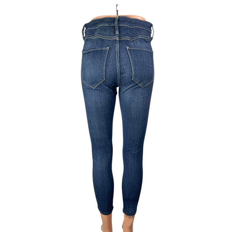 Hollister Blue High Rise Distressed Ripped Skinny Mom Denim Jeans Pants W28/ L26