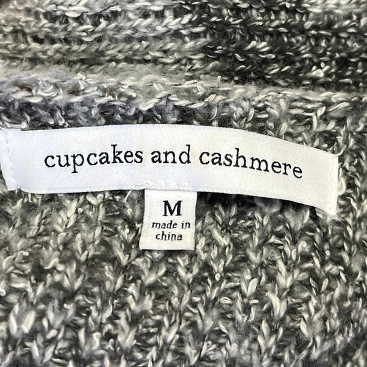 Cupcakes and Cashmere Gray Stars Open Mid Length Cardigan Sweater Top Size M