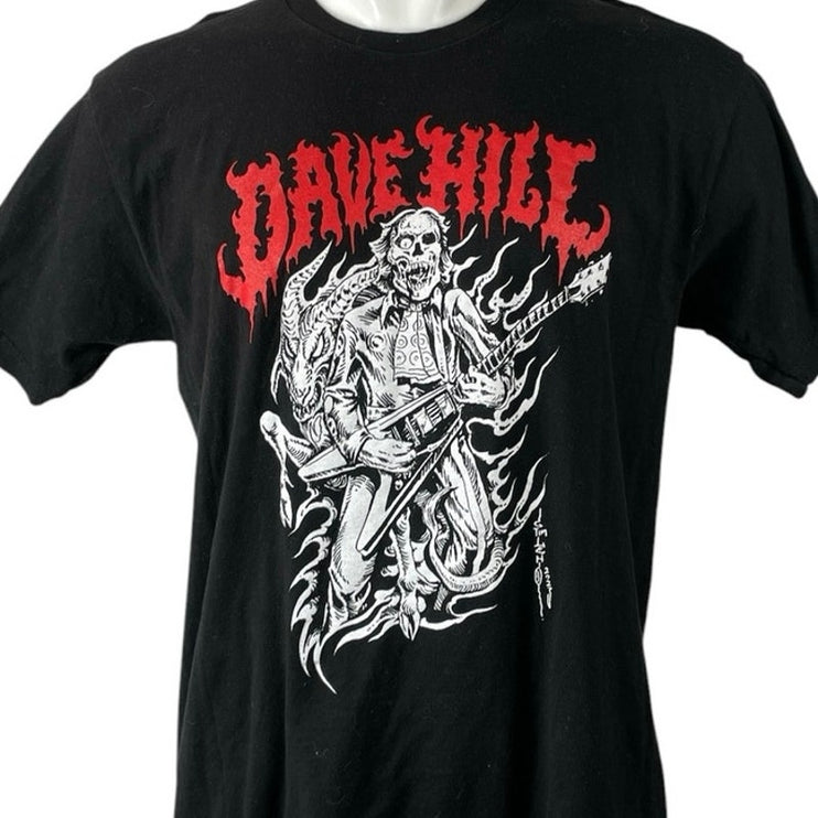 Dave Hill Skullface Men's Black Graphic Short Sleeve Crew T Shirt Tee Top Size L