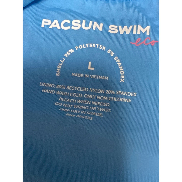 Pacsun Elsa Blue Scrunch Cutout Tie High Cut One Piece Swimsuit Swimwear Size L