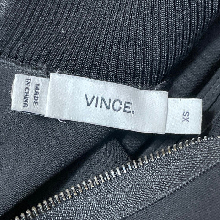 VINCE Women's Black Sleeveless Turtleneck Pleated Sweater Vest Tank Top Size XS