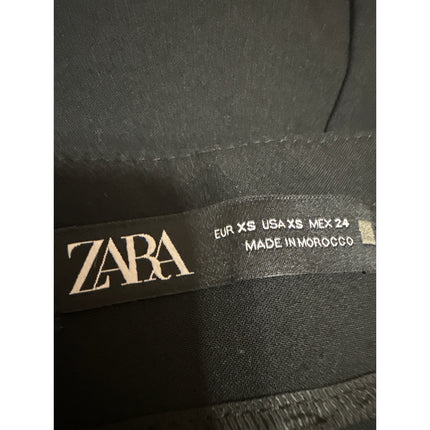 Zara Women's Black High Waisted Slit Zipper Mini Pencil A-line Skirt Skort Sz XS