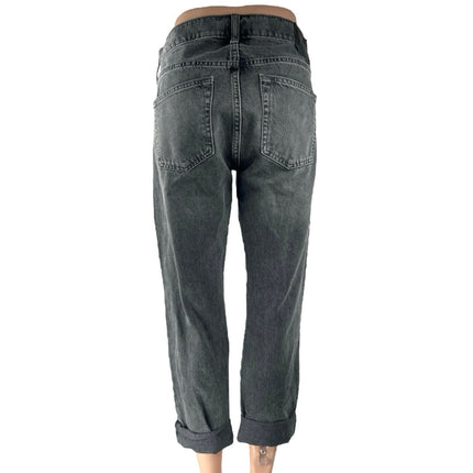 Abercrombie & Fitch Langdon Men's Black Distressed Straight Denim Jeans Size 30