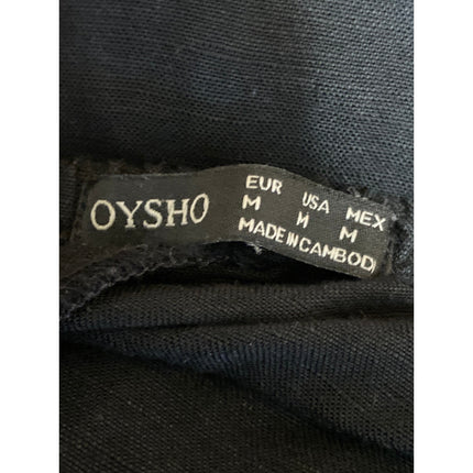 Oysho Black Sleeveless Cutout Back Button Front Cami Tank Midi A Line Dress Sz M