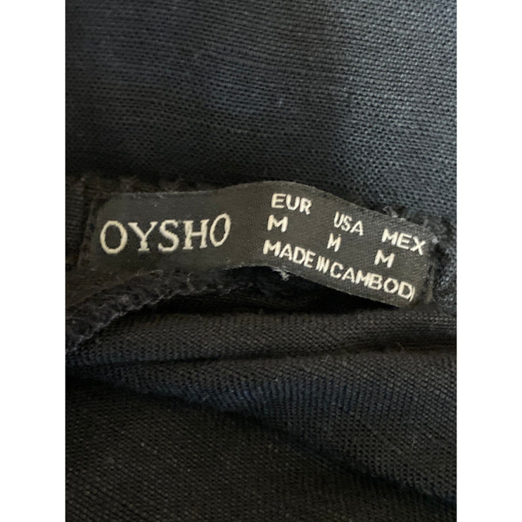 Oysho Black Sleeveless Cutout Back Button Front Cami Tank Midi A Line Dress Sz M