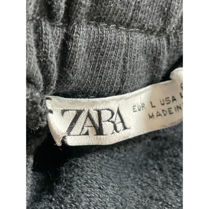 Zara Women's Black Drawstring High Rise Lounge Athletic Sweat Shorts Size L