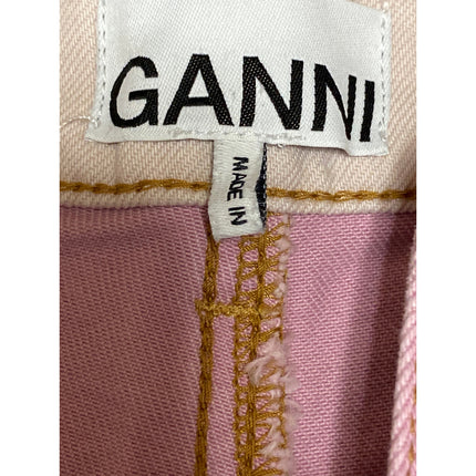 Ganni Overdyed Cutline Light Lilac Purple High Rise Denim Jean Shorts Size 30
