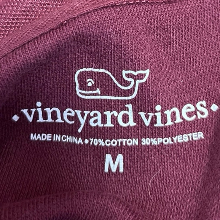 Vineyard Vines Men's Maroon 1/4 Zip Pullover Long Sleeve Polo Shirt Top Size M