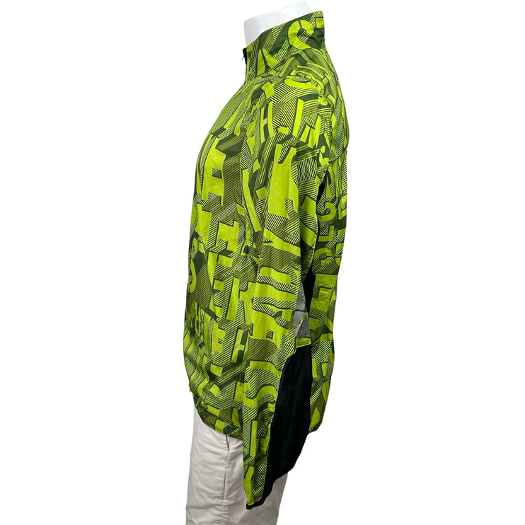 Reebok Men's Green Long Sleeve Full Zip Performance All Over Print Jacket Size M