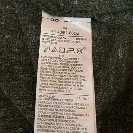 Gap Men's Green Long Sleeve Crew Neck Henley Sweatshirt Sweater Knit Top Size M