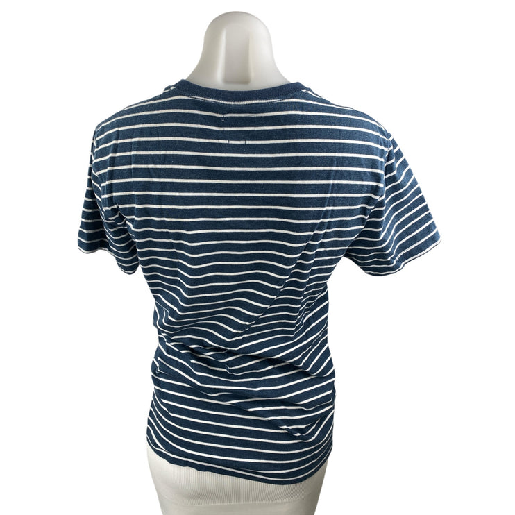 J.Crew Womens Blue Striped Crew Neck Short Sleeve Basic Tee Casual T-Shirt Top S
