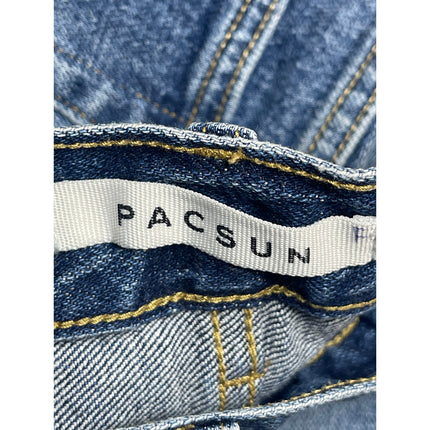 Pacsun Vintage Skinny Womens Blue High Rise Frayed Hem Denim Jeans Pants 32x32