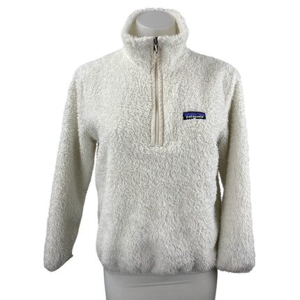 Patagonia Los Gatos Women's White Fleece 1/4 Zip Long Sleeve Sweater Top Sz XXS