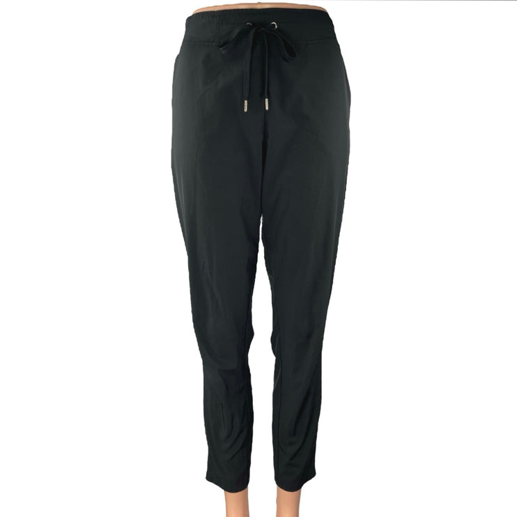 Avia Black Parachute Sweat Drawstring Straight Tapered Windbreaker Pants Size S