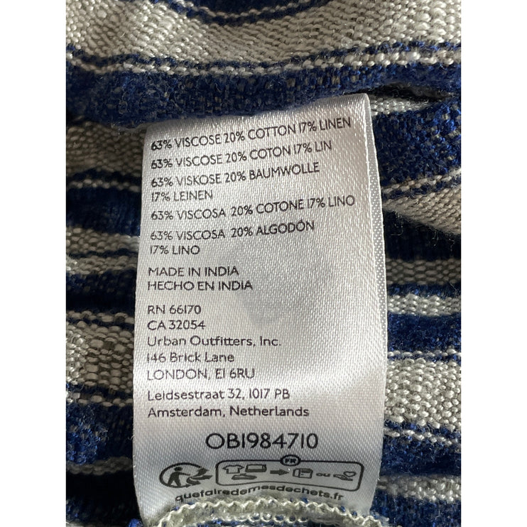 Urban Outfitters BDG Frankie Blue Striped Raw Frayed Hem Micro Paperbag Shorts M