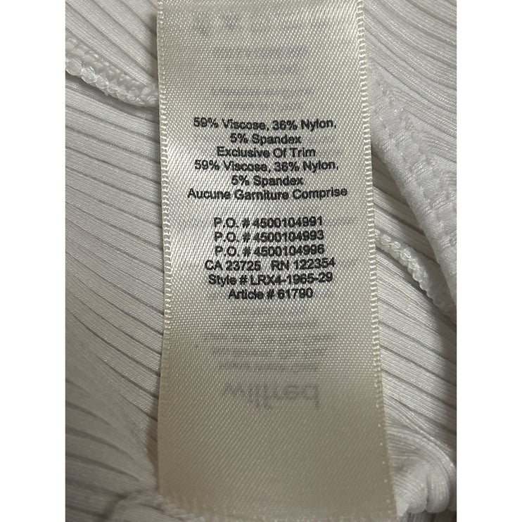 Aritzia Wilfred White Ribbed Knit Sculpt Sleeveless Open Back Bodysuit Top XS