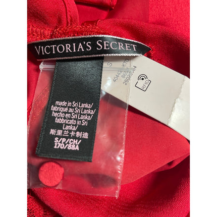 NEW Victoria’s Secret Red Silk Satin Lace Cowl Neck Camisole Lingerie Bodysuit S