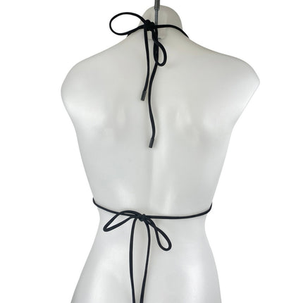 NEW Express Body Contour Swim Black Triangle Halter Bikini Swimwear Top Size S