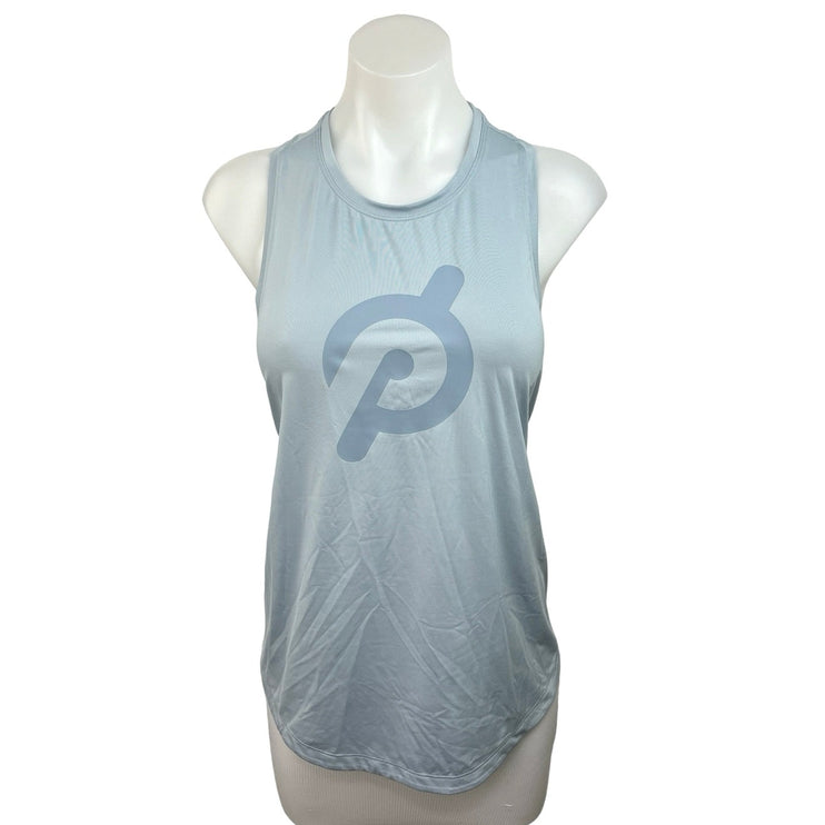 Peleton Powder Blue Sleeveless Round Neck Racer Back Logo Activewear Tank Top M