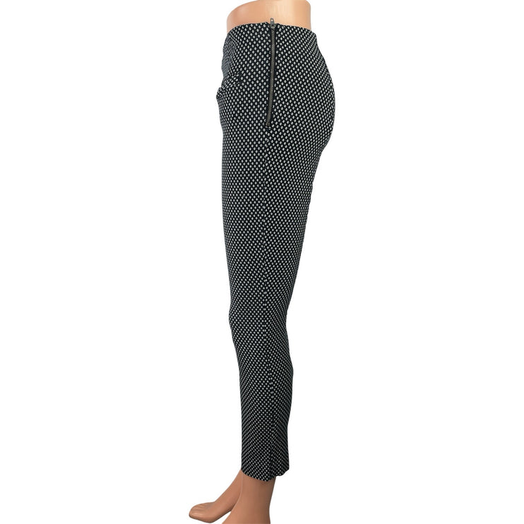 Anthropologie Womens Black Polka Dots High Waisted Skinny Trousers Pants Size 2