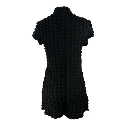 Jolie & Joy Black Embossed Textured Short Sleeve Full Zip Romper Shorts Size M
