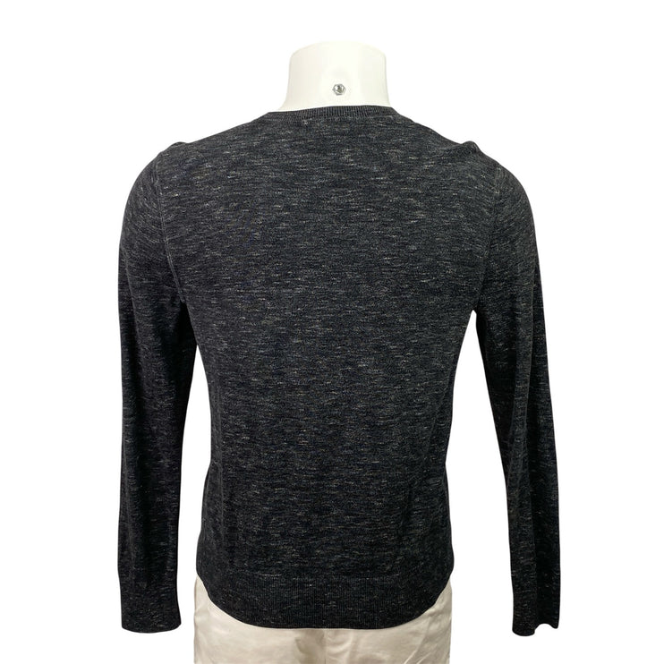 Banana Republic Men's Black Heather Long Sleeve Crew Neck Sweater Top Size S