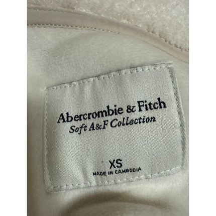 Abercrombie & Fitch White Faux Fur Sherpa Full Zip Sleeveless Vest Jacket XS