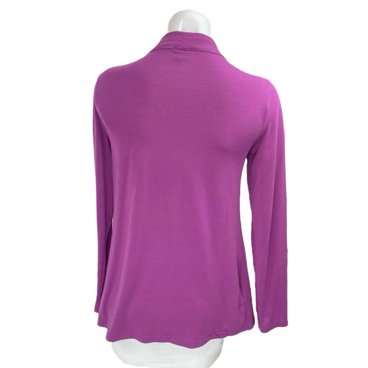 Eddie Bauer Women's Purple Open Front Long Sleeve Cardigan Sweater Top Size XS
