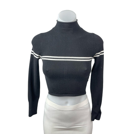 Urban Outfitters Angelo Striped Mock Neck Long Sleeve Crop Jumper Sweater Top XS