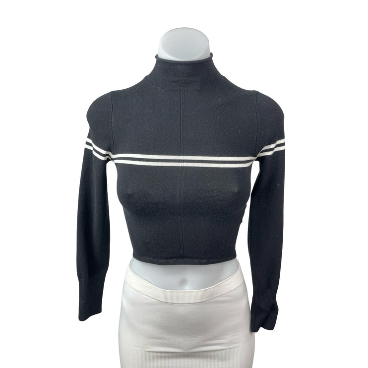 Urban Outfitters Angelo Striped Mock Neck Long Sleeve Crop Jumper Sweater Top XS